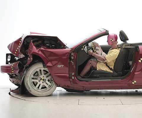 2008 Ford Mustang IIHS Frontal Impact Crash Test Picture