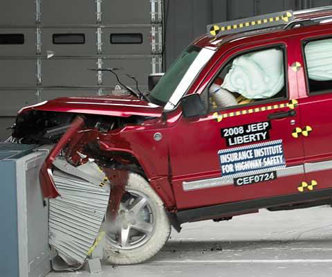 2010 Jeep Liberty IIHS Frontal Impact Crash Test Picture