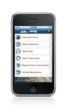 2011 Jeep Grand Cherokee vehicle information iPhone app