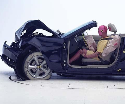 2010 Ford Mustang IIHS Frontal Impact Crash Test Picture 2010 Ford Mustang IIHS Frontal Impact Crash Test Picture