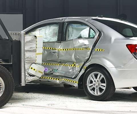 2012 Chevrolet Sonic Hatchback IIHS Side Impact Crash Test Picture