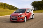 Picture of 2012 Chevrolet Sonic Hatchback in Victory Red / Summit White