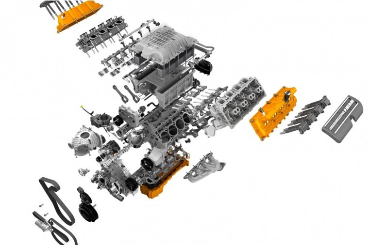 2016 Dodge Challenger SRT Hellcat 6.4-liter V8 Hemi Engine Picture