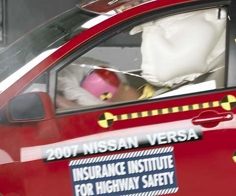 2012 Nissan Versa Hatchback IIHS Frontal Impact Crash Test Picture
