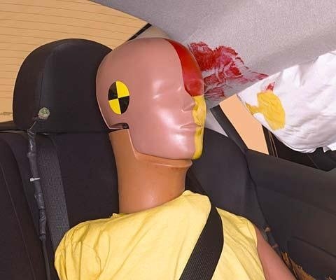 2012 Nissan Versa Sedan IIHS Side Impact Crash Test Picture
