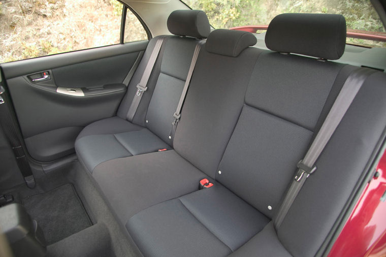 2005 Toyota Corolla XRS Rear Seats Picture